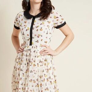 ModCloth Resolute Attribute Shirt Dress Peter Pan collar button down lined